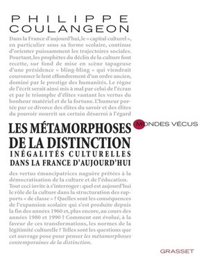 cover image of Les métamorphoses de la distinction